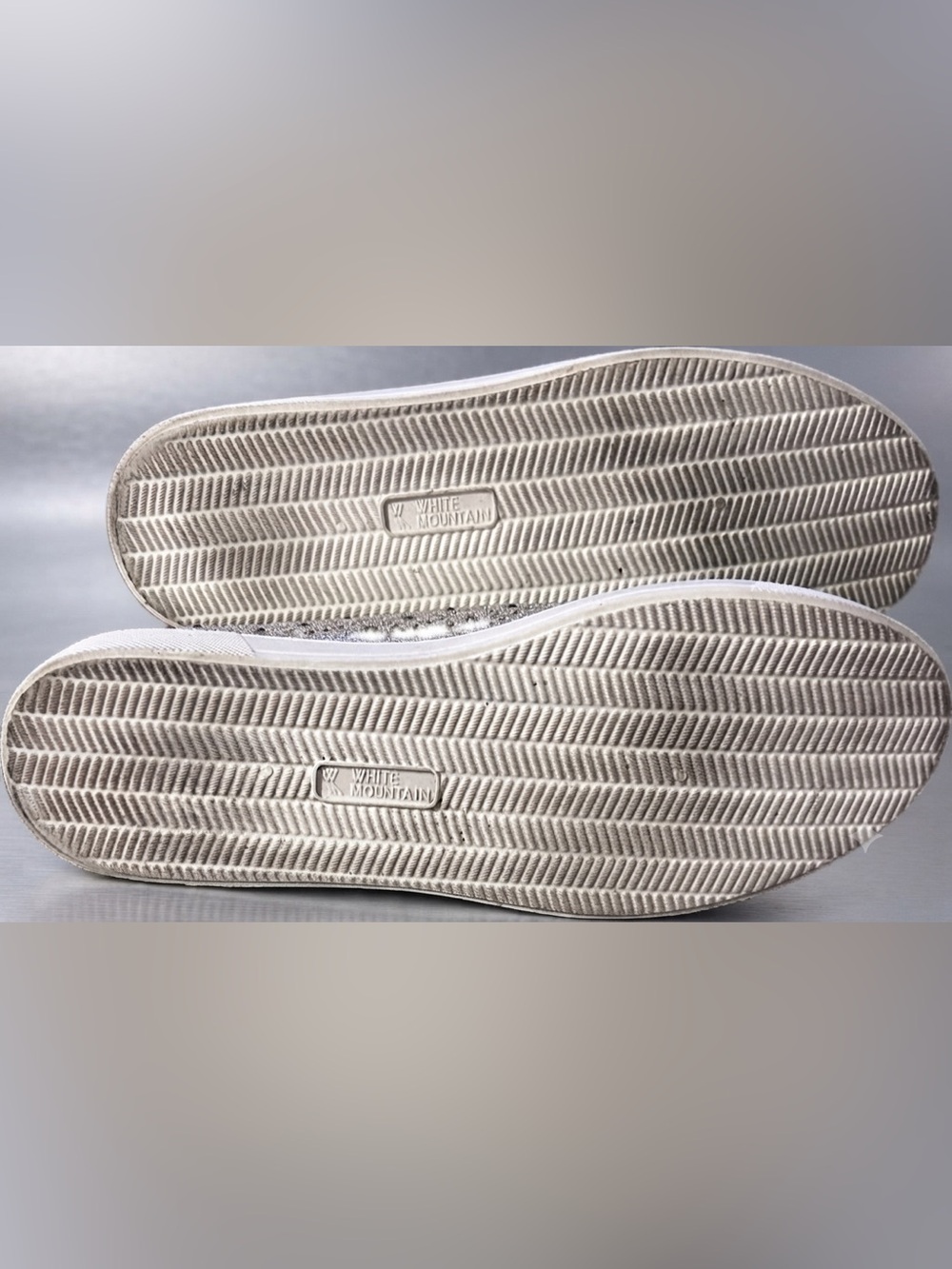 White Mountain Champagne Slip-On Loafers with Rhinestones Champagne w/Silver - Picture 8 of 8